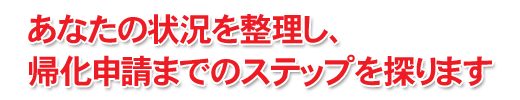 あなたの状況を整理し、帰化申請までのステップを探ります